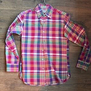 J. Crew Vibrant Plaid Button Down Shirt